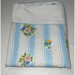 Vintage Bonnie No-iron Muslin Double Flat Sheet Floral Dot 50/50 Poly/Cotton USA